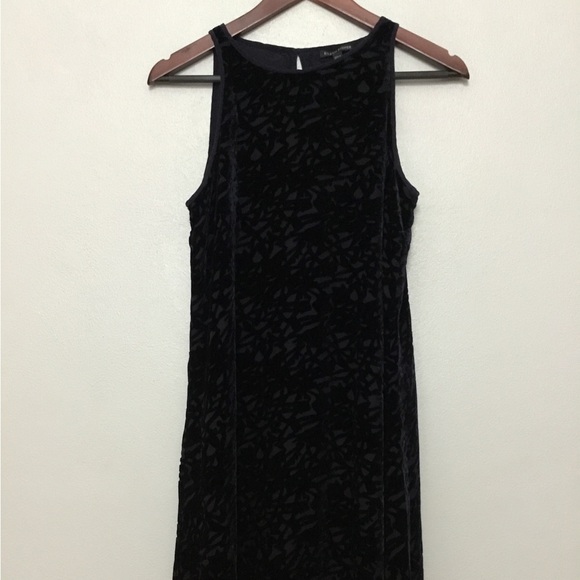 Eileen Fisher Navy Velvet Burnout Dress - Picture 3 of 6